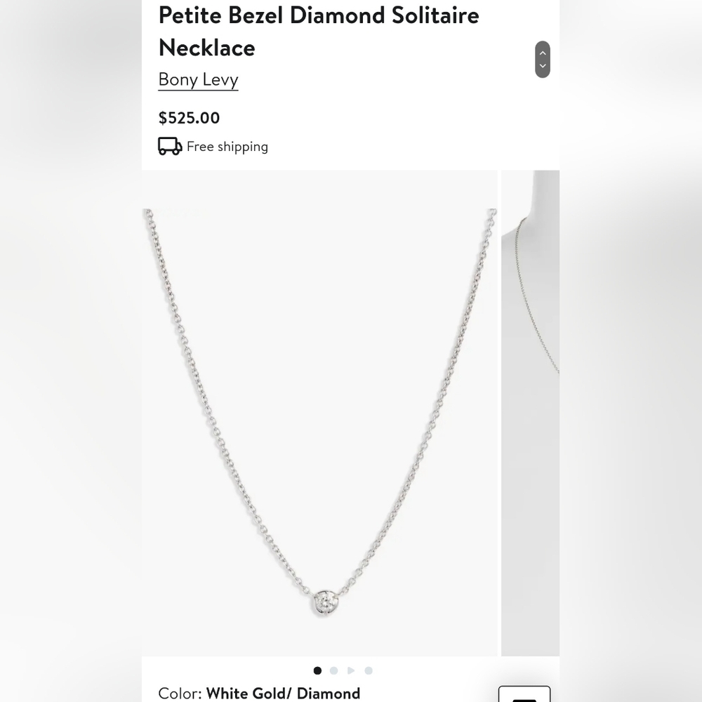 NEW WOTags dainty 14K white gold with diamond bezel
